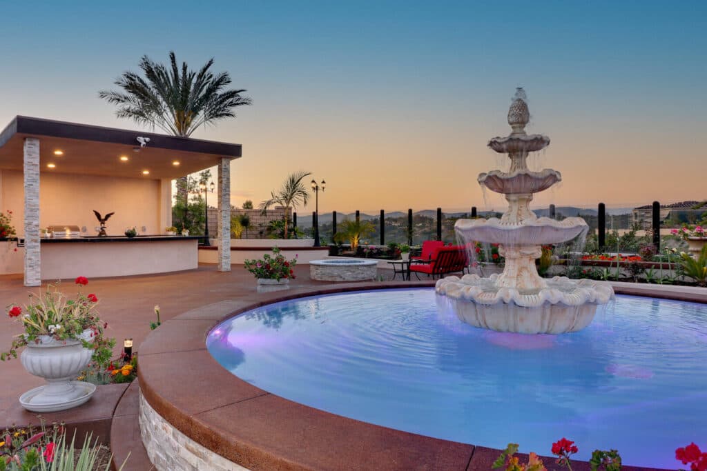 Water Feature on Landscape in San Diego