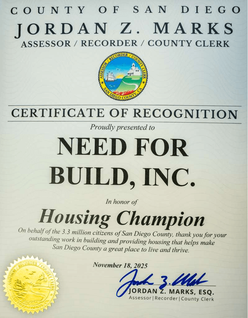 County of San Diego Certificate of Recognition County of San Diego Certificate of Recognition