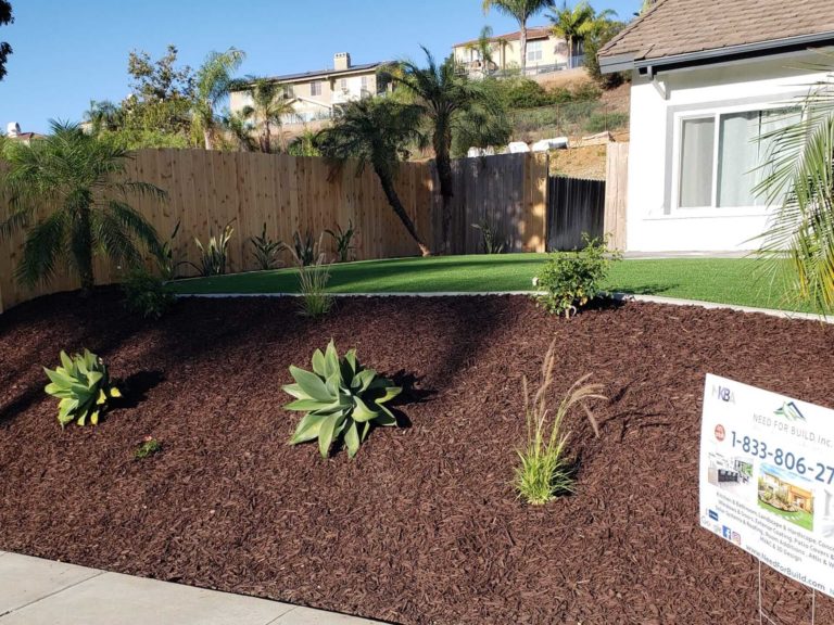Landscape Design with Wood Mulch & Succulents
