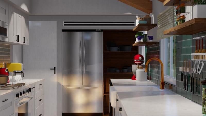 Rendering of Galley and L Shape Mixed Kitchen