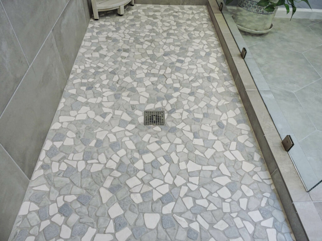 Pebbled Shower Pan