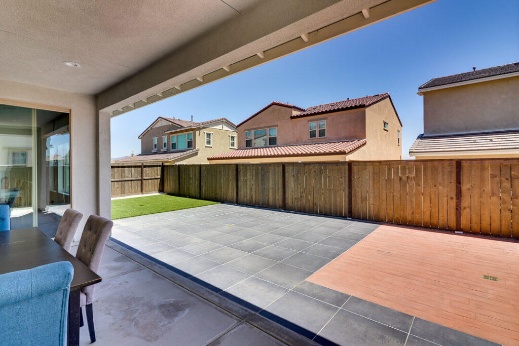 Porcelain Pavers plus Composite Decking and Artificial Turf in Chula Vista Backyard alt view