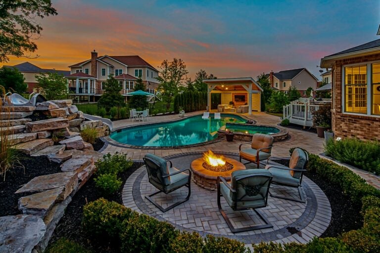 exterior remodeling, house remodeling fire pit pool patio