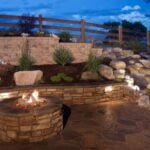 Backyard project with retaining wall