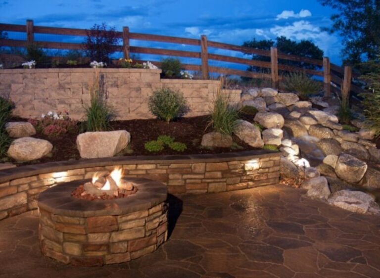 Backyard project with retaining wall