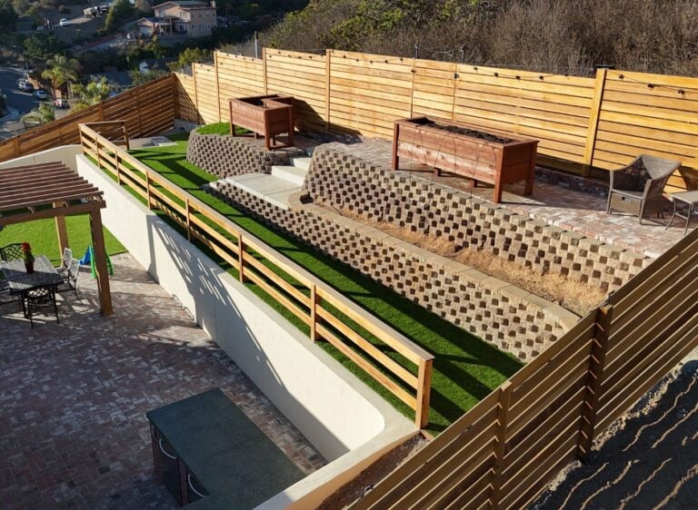 Landscape Retaining Walls with Planters
