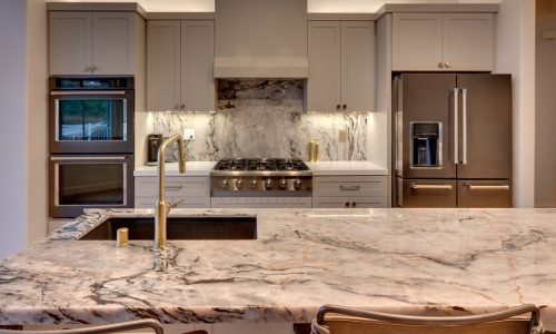 Kitchen Remodel - with gray white marble counter