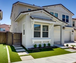Landscape with Artificial Turf and Stepping Stones Chula Vista